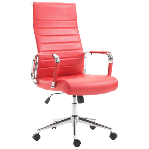 Silla De Oficina Kolumbus Simil cuero Rojo 66X58X105 cm