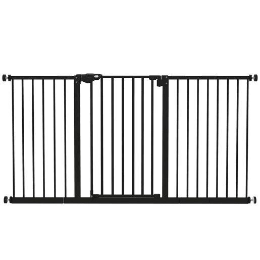 PawHut Barreira de Segurança Extensível para Portas e Escadas Barreira de Segurança Cães com Fechamento Automático e Sistema de Duplo Bloqueio Metal 74-147,5x76,2 cm Preto PawHut Barreira de Segurança Extensível para Portas e Escadas Barreira de Segurança Cães com Fechamento Automático e Sistema de Duplo Bloqueio Metal 74-147,5x76,2 cm Preto