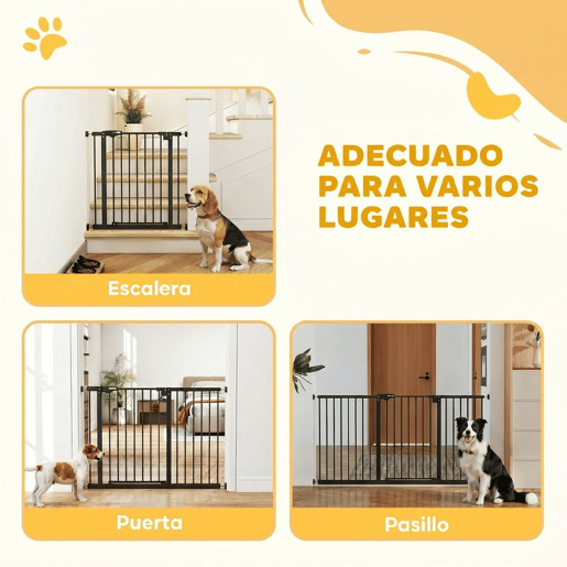 PawHut Barreira de Segurança Extensível para Portas e Escadas Barreira de Segurança Cães com Fechamento Automático e Sistema de Duplo Bloqueio Metal 74-147,5x76,2 cm Preto PawHut Barreira de Segurança Extensível para Portas e Escadas Barreira de Segurança Cães com Fechamento Automático e Sistema de Duplo Bloqueio Metal 74-147,5x76,2 cm Preto