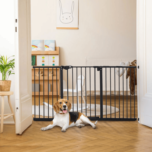 PawHut Barreira de Segurança Extensível para Portas e Escadas Barreira de Segurança Cães com Fechamento Automático e Sistema de Duplo Bloqueio Metal 74-147,5x76,2 cm Preto PawHut Barreira de Segurança Extensível para Portas e Escadas Barreira de Segurança Cães com Fechamento Automático e Sistema de Duplo Bloqueio Metal 74-147,5x76,2 cm Preto