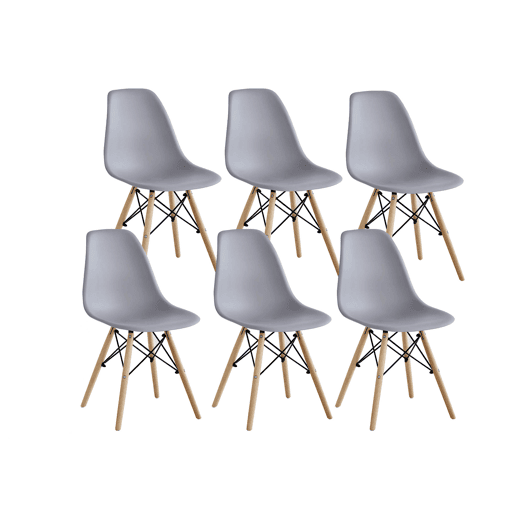 Mesa de jantar ou cozinha branca + 6 cadeiras cinza estilo nĂ³rdico Mesa de jantar ou cozinha branca + 6 cadeiras cinza estilo nĂ³rdico