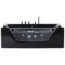 Banheira de hidromassagem de canto com LED SAMANA Preto
