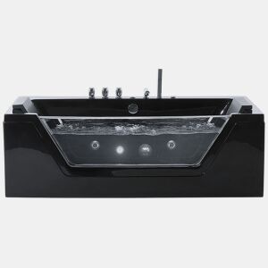 Banheira de hidromassagem de canto com LED SAMANA Preto
