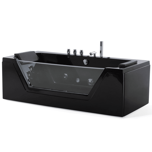 Banheira de hidromassagem de canto com LED SAMANA Preto Banheira de hidromassagem de canto com LED SAMANA Preto