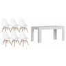 Mesa de jantar ou cozinha branca + 6 cadeiras brancas estilo nórdico