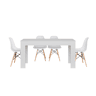 Mesa de jantar ou cozinha branca + 4 cadeiras brancas estilo nórdico