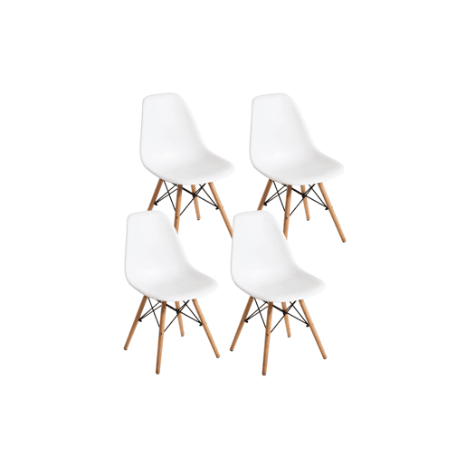Mesa de jantar ou cozinha branca + 4 cadeiras brancas estilo nórdico