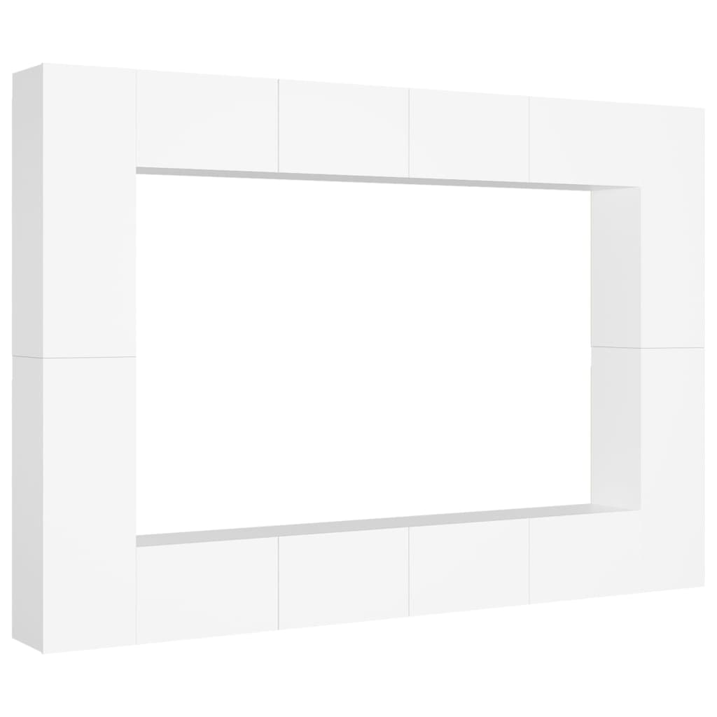juego de mueble para tv de 8 piezas aglomerado blanco