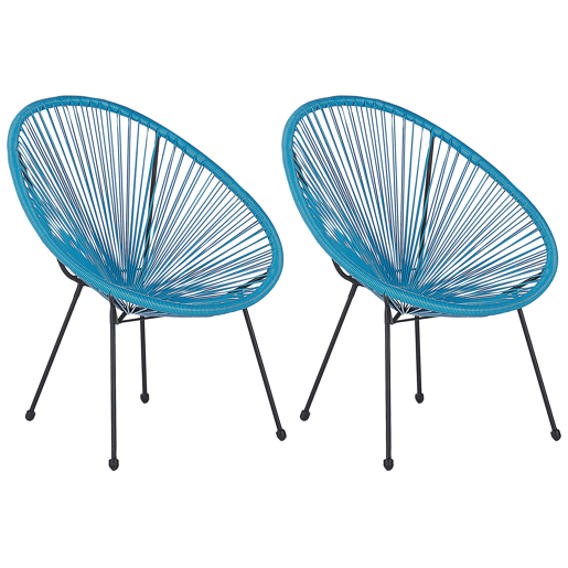 Conjunto de 2 cadeiras de jardim ACAPULCO II Azul
