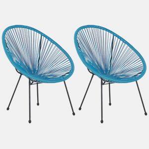 Conjunto de 2 cadeiras de jardim ACAPULCO II Azul