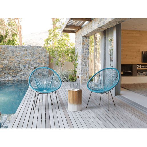 Conjunto de 2 cadeiras de jardim ACAPULCO II Azul