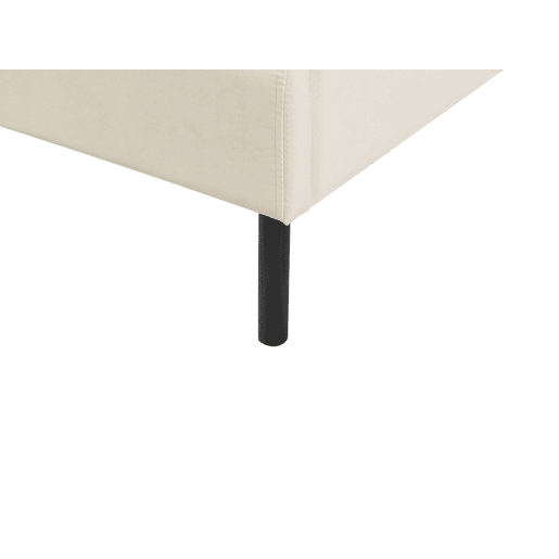 Cama Veludo ARETTE 160 x 200 cm Creme claro