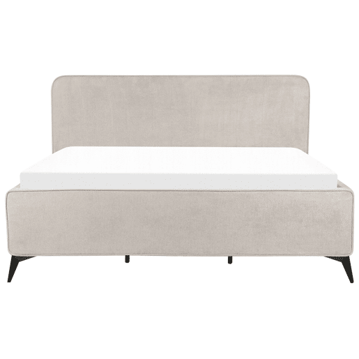 Cama Tecido VALOGNES 180 x 200 cm Cinzento claro