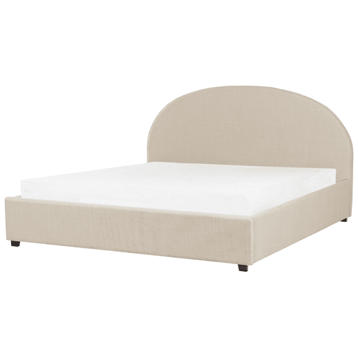 Cama baú Tecido VAUCLUSE 180 x 200 cm Cor de areia