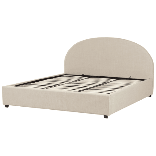 Cama baú Tecido VAUCLUSE 180 x 200 cm Cor de areia