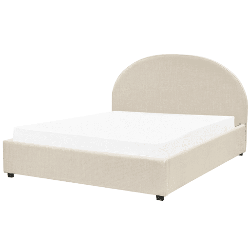 Cama baú Tecido VAUCLUSE 160 x 200 cm Cor de areia