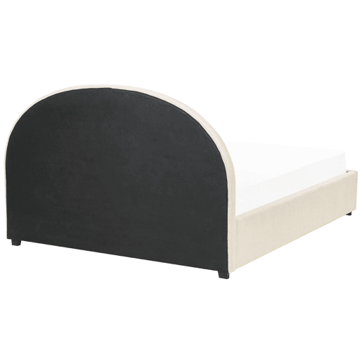 Cama baú Tecido VAUCLUSE 160 x 200 cm Cor de areia