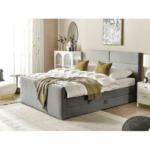 Beliani Cama continental com arrumação Poliéster ARISTOCRAT