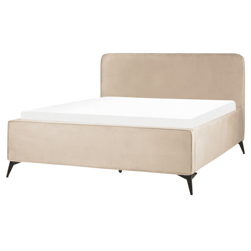 Cama Veludo VALOGNES 160 x 200 cm Taupe