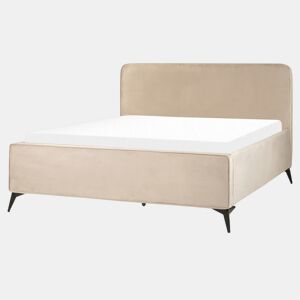 Cama Veludo VALOGNES 160 x 200 cm Taupe