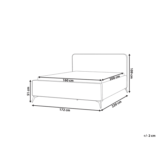 Cama Veludo VALOGNES 160 x 200 cm Taupe