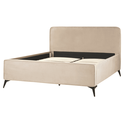 Cama Veludo VALOGNES 160 x 200 cm Taupe