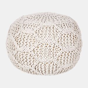 Pufe Macramé TRIMAN Algodão Creme claro 50 cm 50 cm 35 cm
