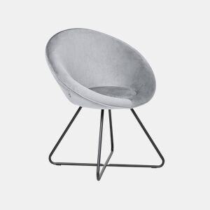 Cadeira de jantar FLOBY II Veludo Cinzento claro