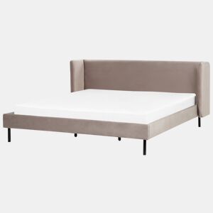 Cama Veludo ARETTE 180 x 200 cm Taupe