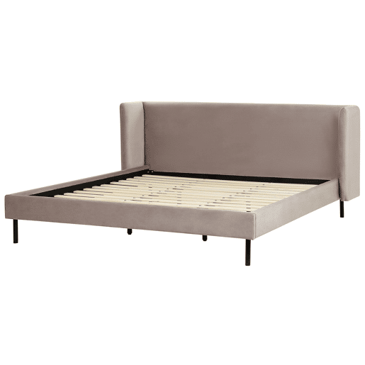 Cama Veludo ARETTE 180 x 200 cm Taupe