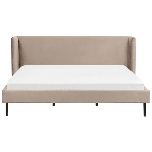 Cama Veludo ARETTE 180 x 200 cm Taupe