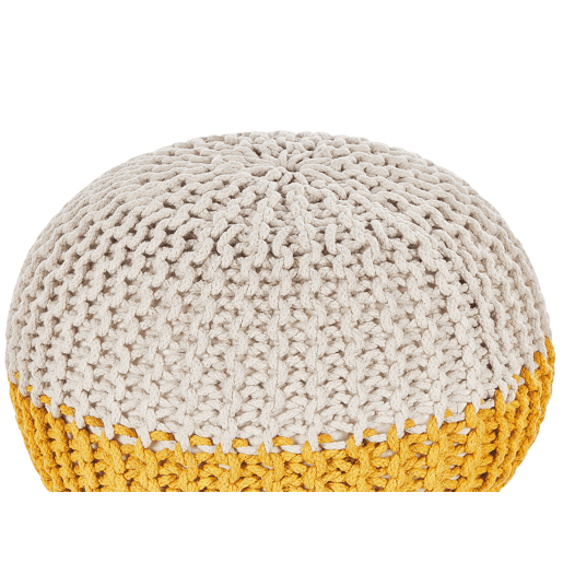 Pufe CONRAD Algodão Amarelo 50 cm 50 cm 35 cm