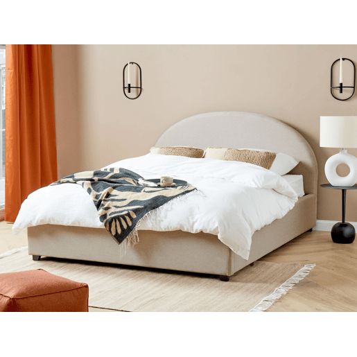 Cama baú Tecido VAUCLUSE 160 x 200 cm Creme claro