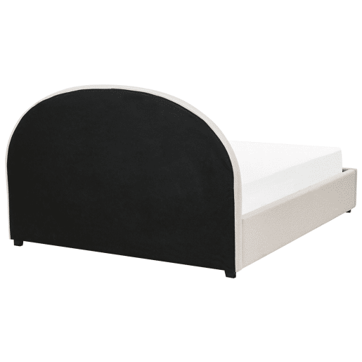 Cama baú Tecido VAUCLUSE 160 x 200 cm Creme claro