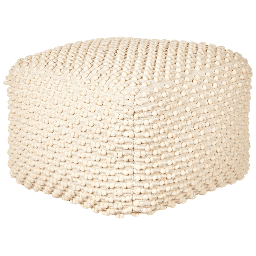Pufe KINGRI Algodão Creme claro 50 cm 50 cm 35 cm