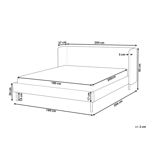 Cama Veludo ARETTE 180 x 200 cm Creme claro