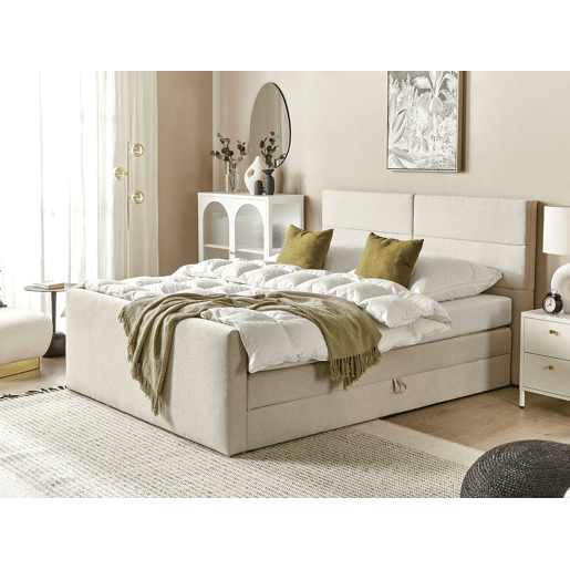 Beliani Cama continental com arrumação Poliéster ARISTOCRAT