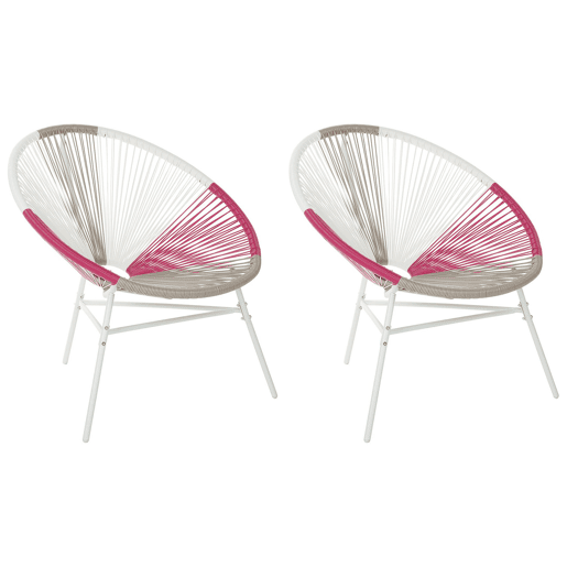 Conjunto de 2 cadeiras de jardim ACAPULCO Fucsia