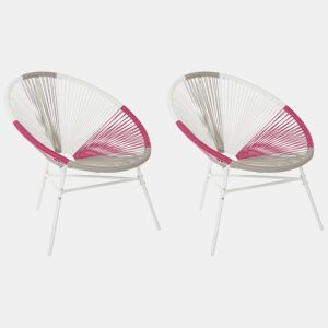 Conjunto de 2 cadeiras de jardim ACAPULCO Fucsia