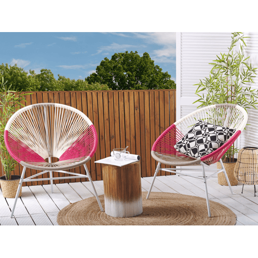 Conjunto de 2 cadeiras de jardim ACAPULCO Fucsia