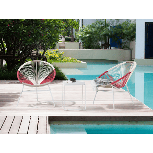 Conjunto de 2 cadeiras de jardim ACAPULCO Fucsia