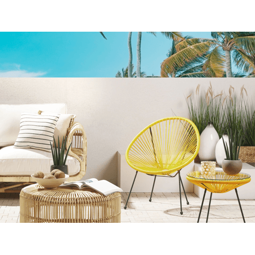 Cadeira de jardim em rattan amarelo ACAPULCO II
