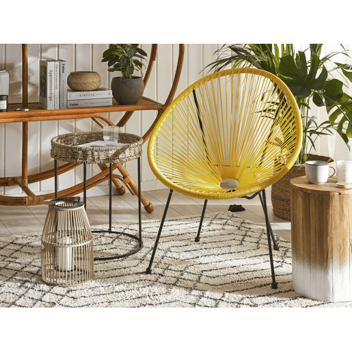 Cadeira de jardim em rattan amarelo ACAPULCO II