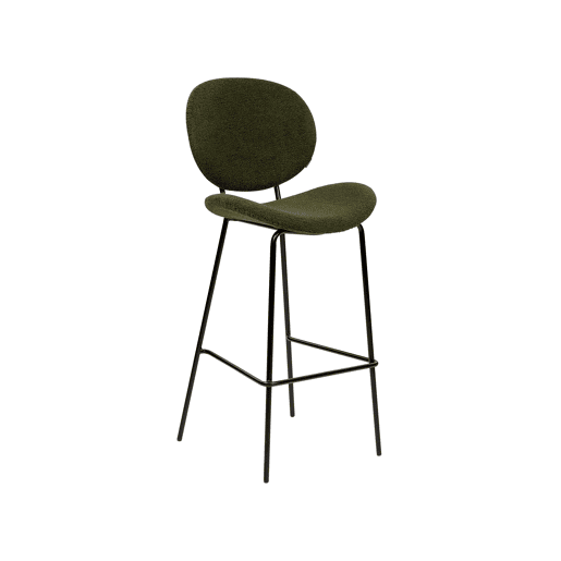 Conjunto de 2 bancos de bar LUANA Bouclé Verde escuro