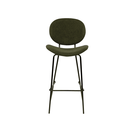 Conjunto de 2 bancos de bar LUANA Bouclé Verde escuro