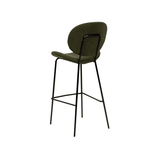 Conjunto de 2 bancos de bar LUANA Bouclé Verde escuro