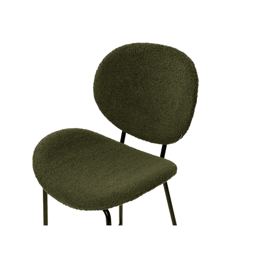 Conjunto de 2 bancos de bar LUANA Bouclé Verde escuro