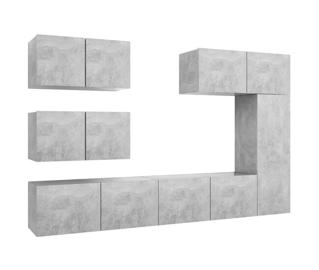 Juego de mueble para tv de 6 piezas aglomerado gris hormigón