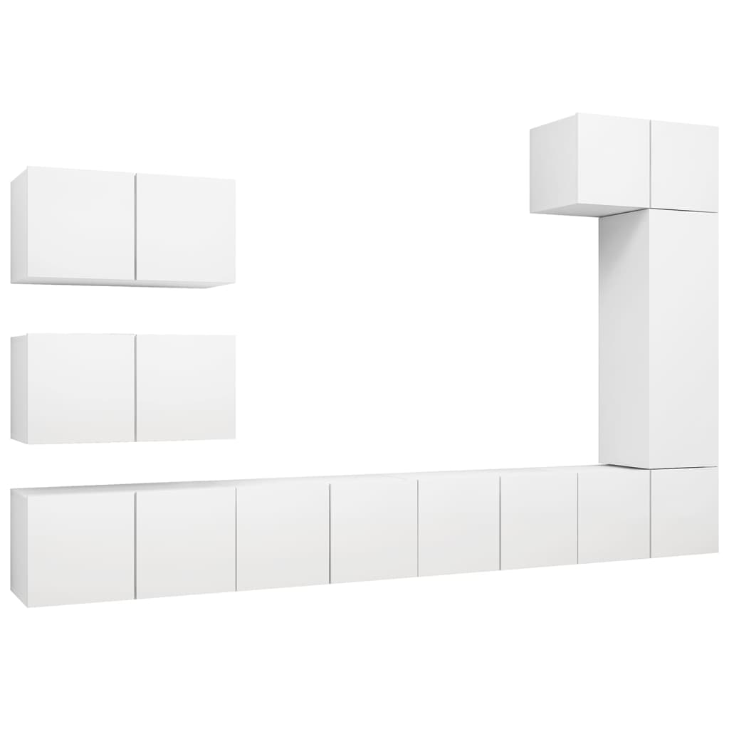Juego de mueble para tv de 8 piezas aglomerado blanco