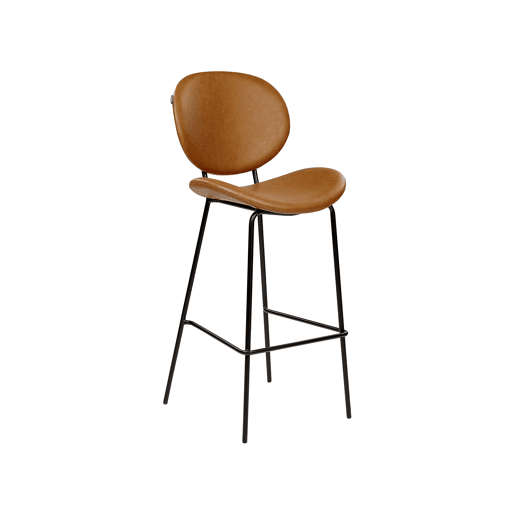 Conjunto de 2 bancos de bar LUANA Pele sintética Castanho dourado